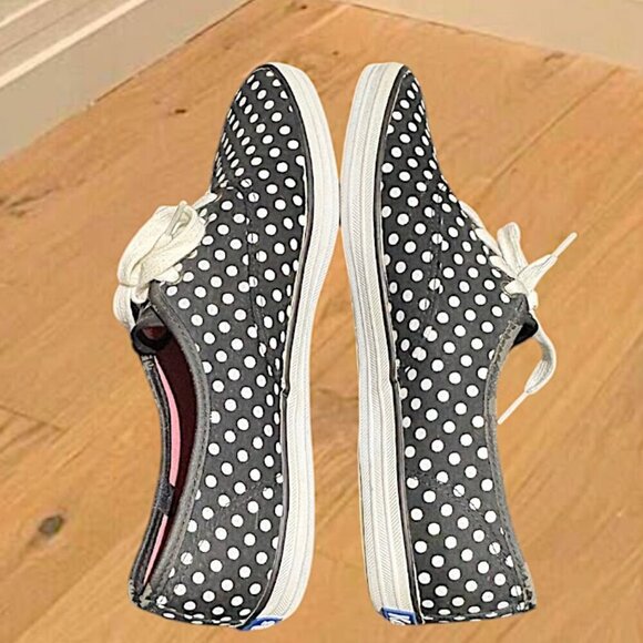 Keds Women's Black and White Polka Dot Canvas Sneaker size 9.5 - Picture 6 of 11